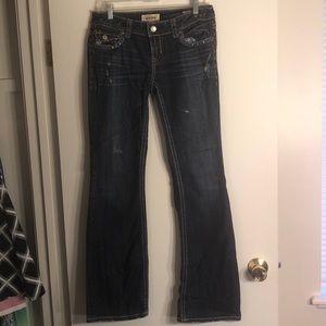 MEK Denim Distressed Bootcut Jeans 28x34